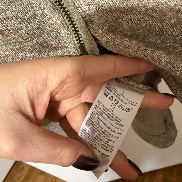 ✨Banana Republic Sweater Womens Asymmetrical Zip Knit Jacket Heathered Brown ✨🤎 - Picture 7 of 8